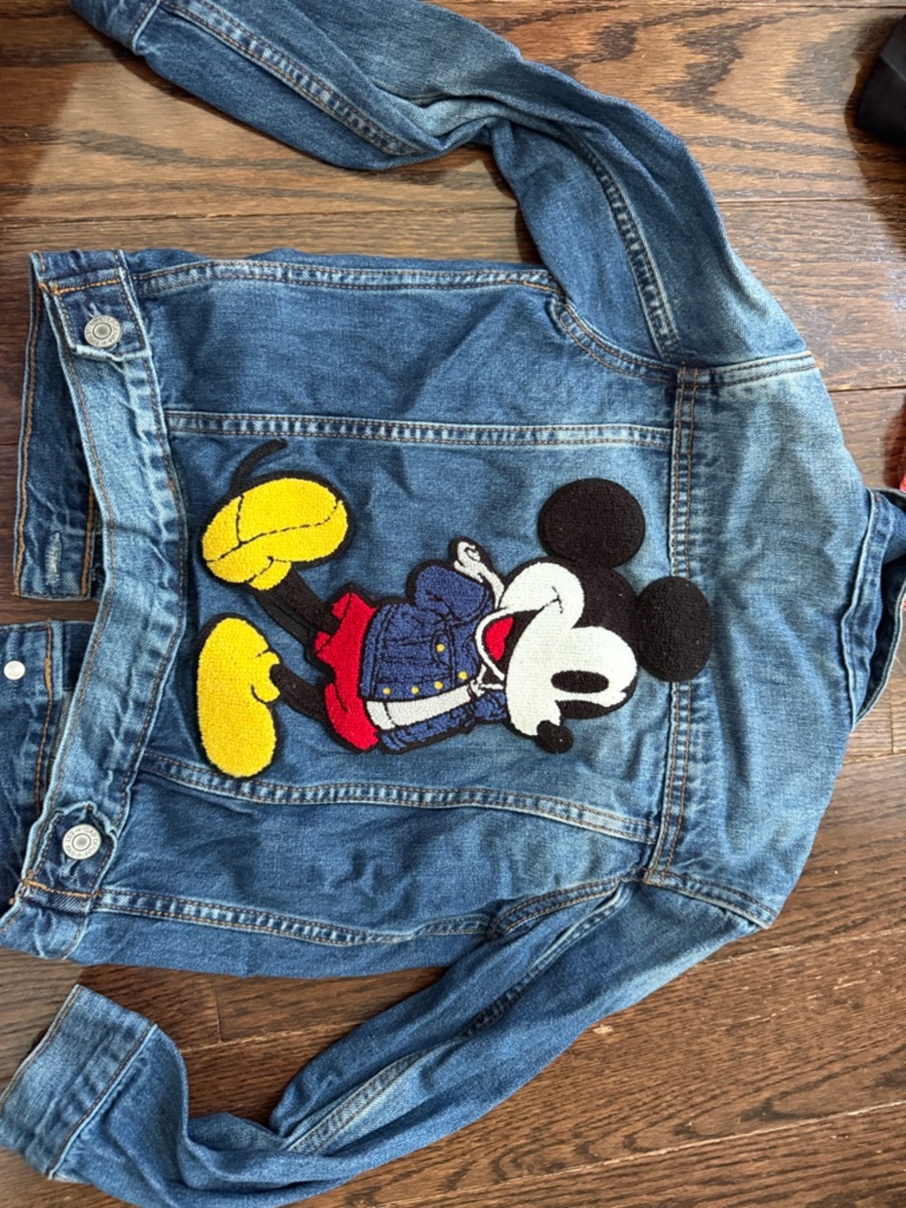 GAP Kids Blue Denim Jacket with Mickey Mouse Patch